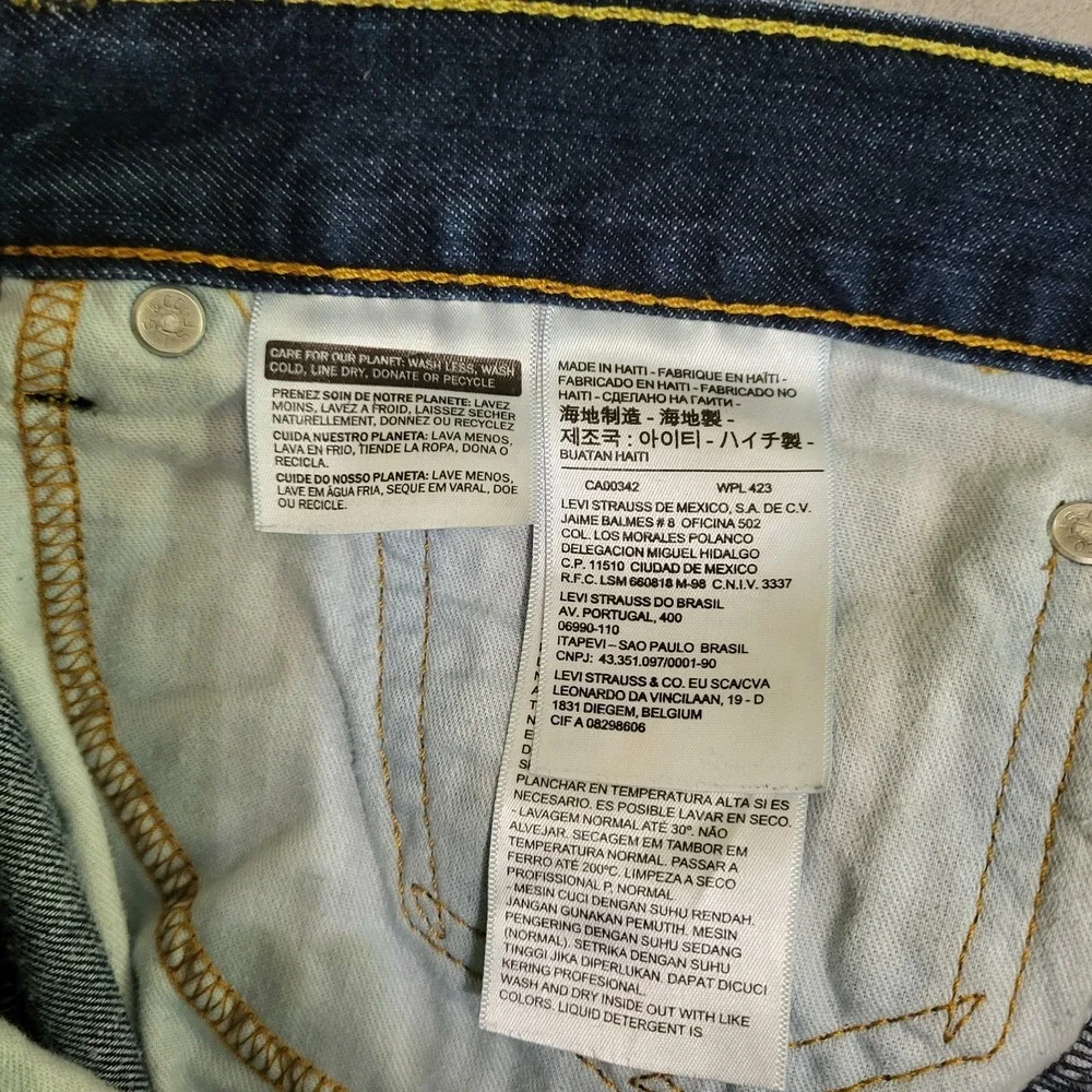 Levi's 505 Men's Denim Blue Jeans Size 34x32 Dark Wash Straight Leg
